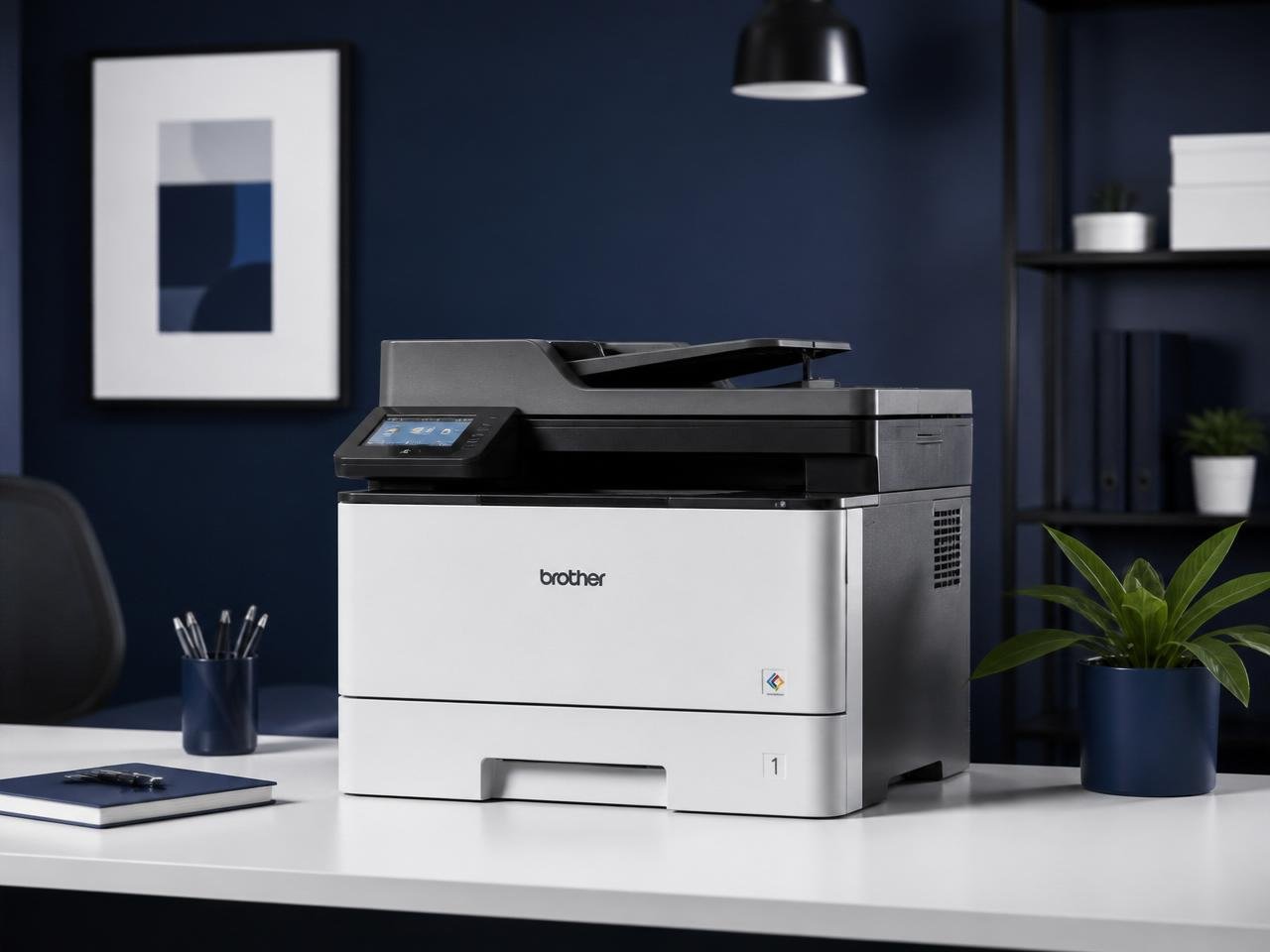 Modern office laser printer on a desk